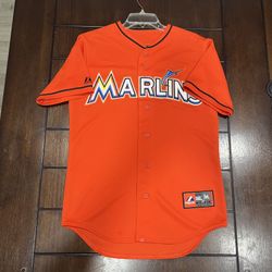 Majestic Miami Marlins MLB Baseball Jersey Orange Alternate Men's Size Small