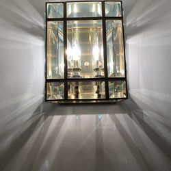 Brass Beveled Glass Light Wall Mount