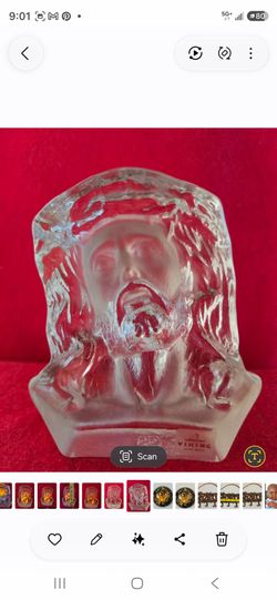 Viking Hand Made Crystal Jesus Figurine