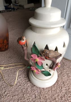 Elegant night light in an elegant ceramic Birds and flowers decorative vase. It works