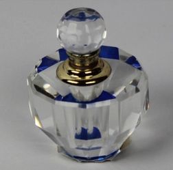 Crystal glass bottle Art Deco collectible perfume bottle