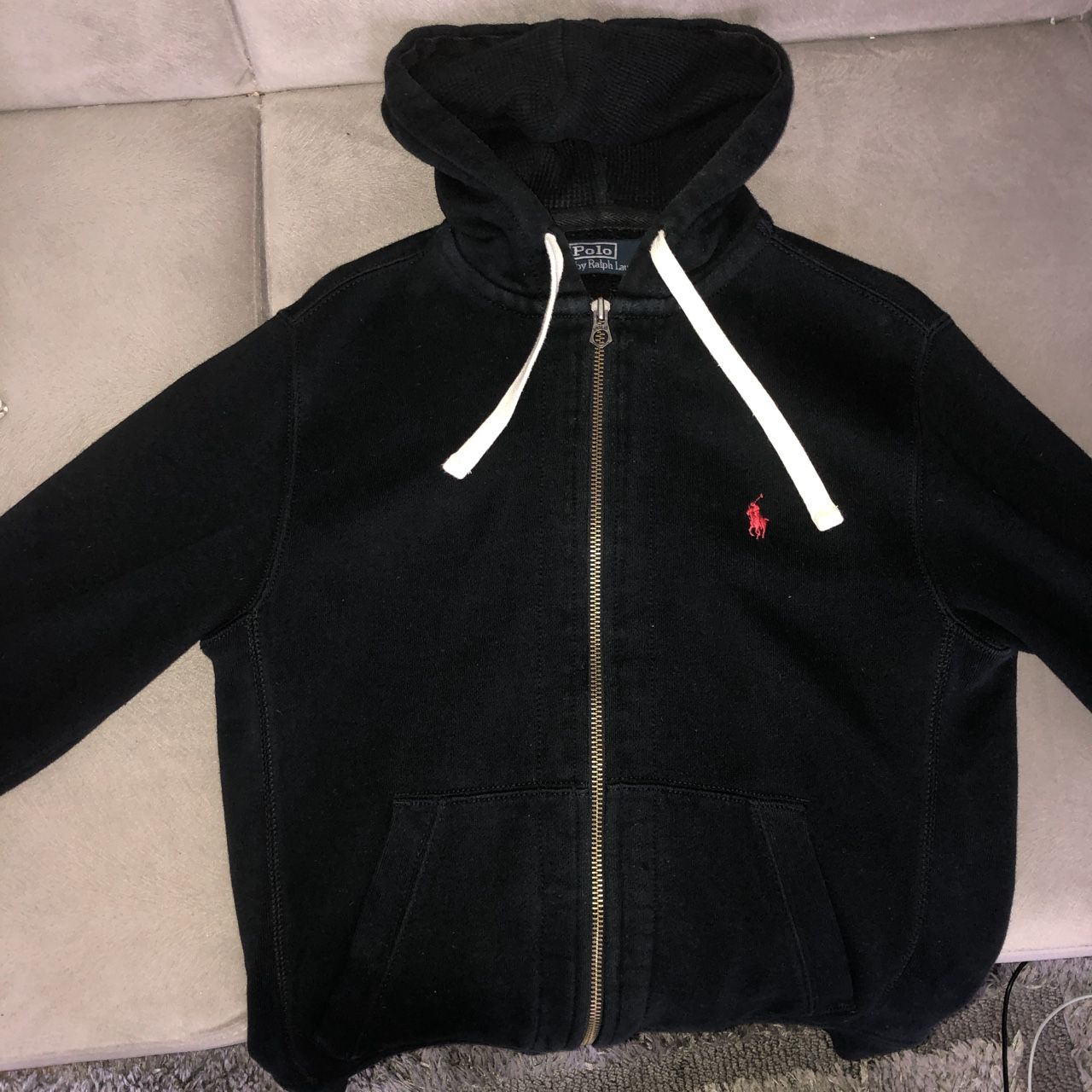 Black and red polo hoodie deals