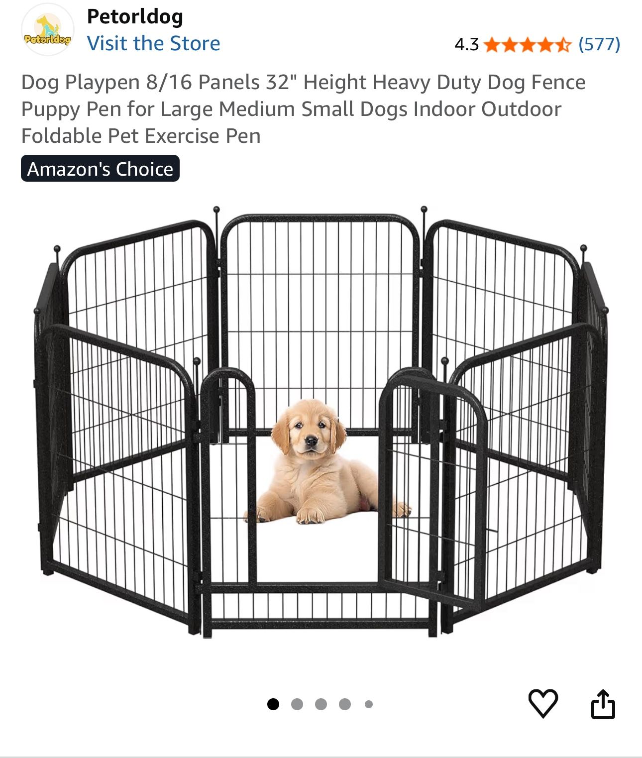 Dog Playpen Brand New 32” High