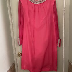 Vintage Custom Pink Chifon Party Dress Size 12