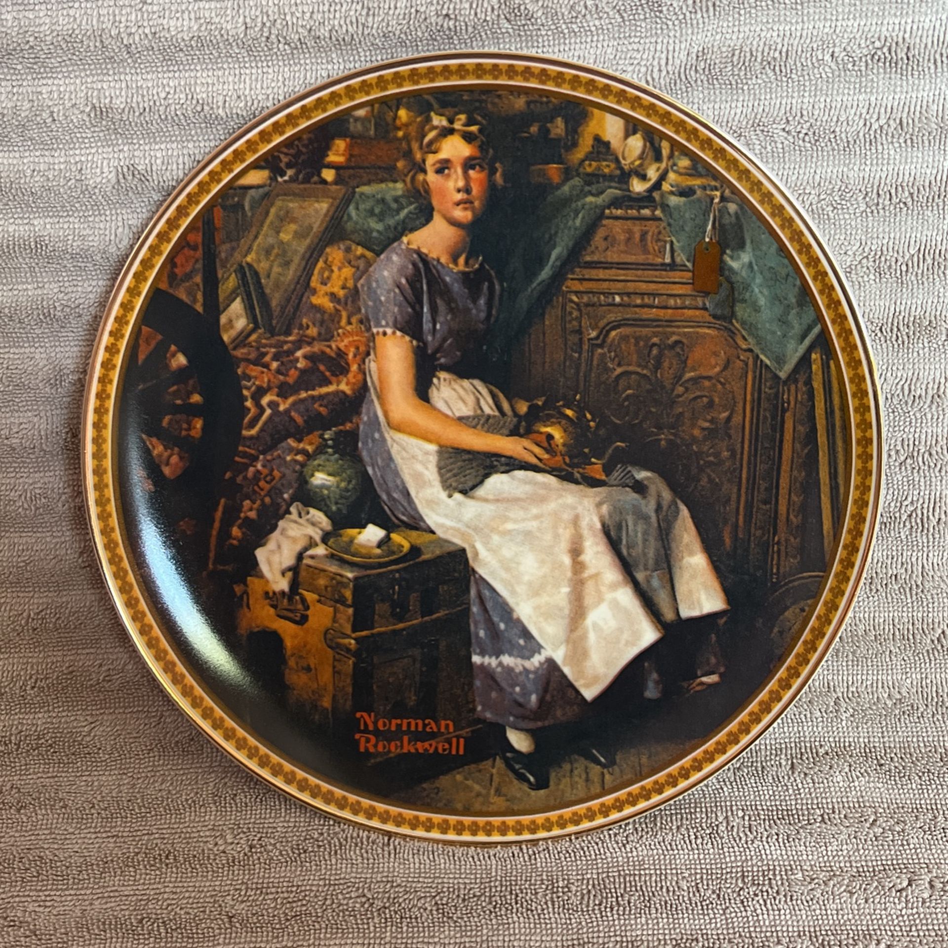 “Dreaming In The Attic” By Norman Rockwell Collectors Plate