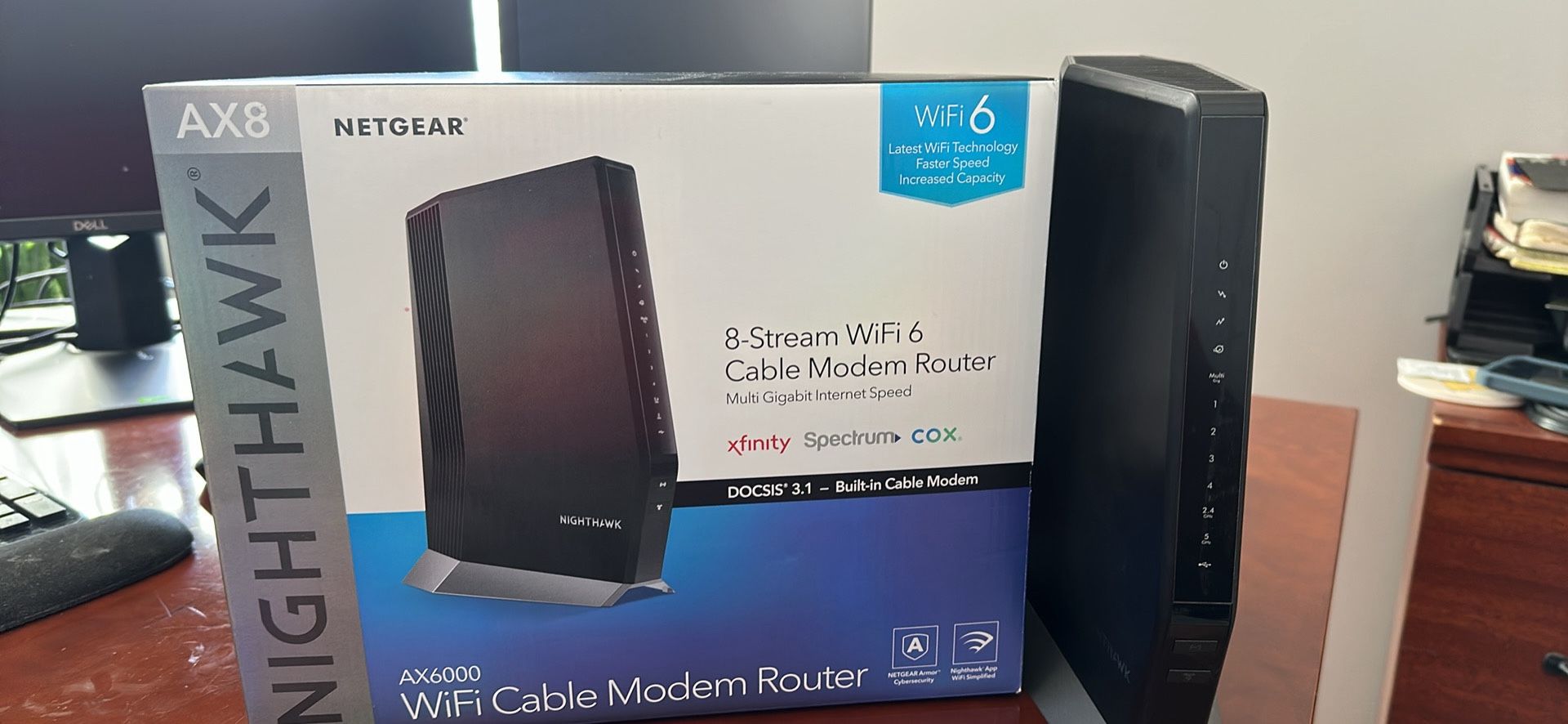  Nighthawk AX8 AX6000 Router And Modem WiFi Combo