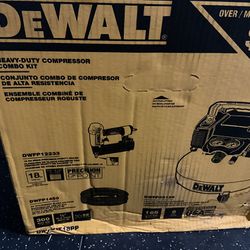Brand New Dewalt Compressor With Hose And Nail Gun