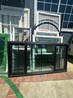 Windows & Doors Black vinyl Sliding Window with Grids double Panel