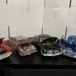 Diecast Classic Car Lot (4) - Vintage Style Models - 1:24 Scale (See Photos)