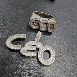 Pendant And Ring 10k Gold & Diamond 