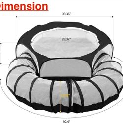 🥨Small Animal Playpen with Surround Tunnel,Waterproof Guinea Pig Cage Breathable Rabbit Cage with Top Cover Pop Open Ferret Toys Hamster Playpen