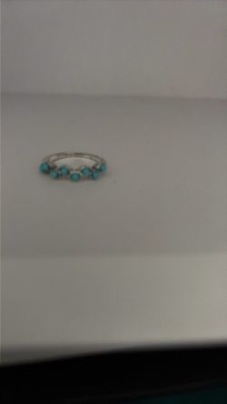 Silver Band Ring with Turquoise Stones