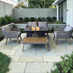 Outdoor Patio Furniture Set with Fire Pit Table, we finance $ Deliver, $54 down