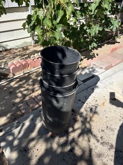 Black Plastic Nursery Pots Set and Can and Wires