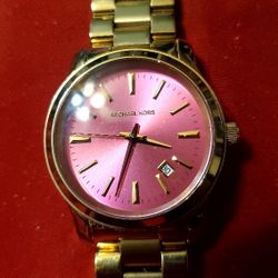 Woman’s Michael Kors Pink And Gold 