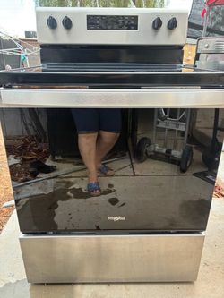 STOVE WHIRLPOOL ELECTRIC EVERTING WORKING STEEL STAINLESS