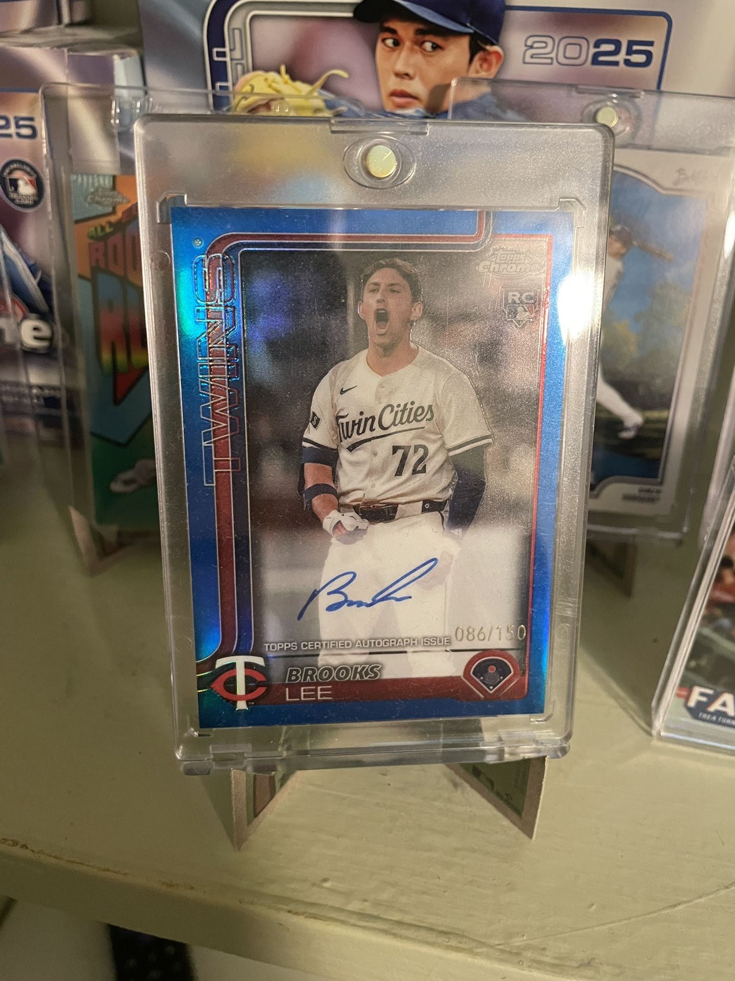 2025 Topps chrome Brooks Lee Auto /150 Blue Refractor
