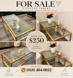 2 coffee tables for sale only $250 for both