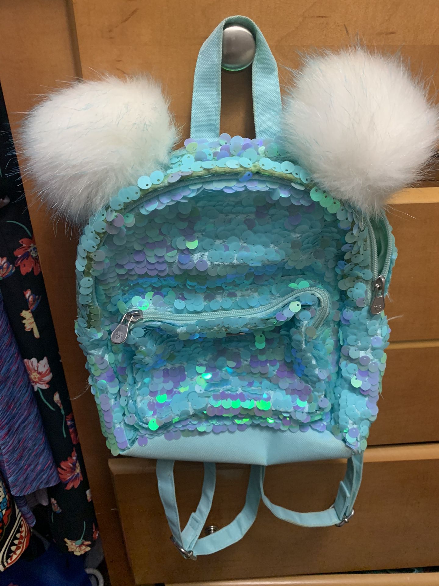 Justice Flip Sequin Pompom Mini Backpack