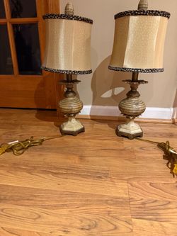 Lamps with animal print trim