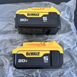 NEW Dewalt 5.0ah Battery Set (20-Volt) $100 For BOTH Batteries