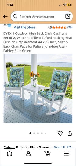 New outdoor high back chair cushion set of 2