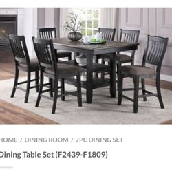 Brown Counter Height Dining Table Set