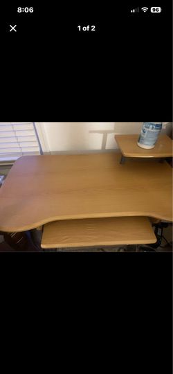 Brown computer desk - PICK UP ONLY