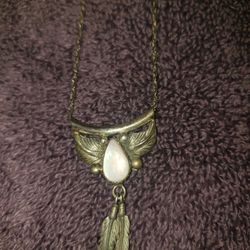 Native Indian American Sterling Silver Necklace Earrings Set .925