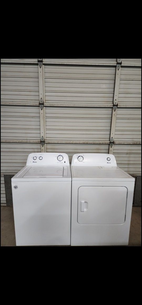 SET WASHER AND DRYER AMANA MADE BY WHIRLPOOL GOOD CONDITION BOTH ELECTRIC LARGE CAPACITY HEAVY DUTY DELIVERY AVAILABLE WE DO REPAIRS