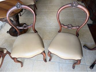 Victorian style balloon back chairs