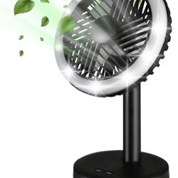 Camping Fan with LED Lantern - Portable Tent Fan，7000mAh Rechargeable Battery Operated Fan，with Hanging Hook for RV Car Hurricane Emergency Outages Su