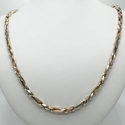 Diamond Cut 14k Tri-Tone Gold 5mm Rope Necklace 24” 62.3 Grams 11046570