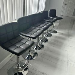 Black Barstools Adjustable 