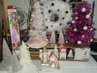 Pink Christmas Trees And Decorations