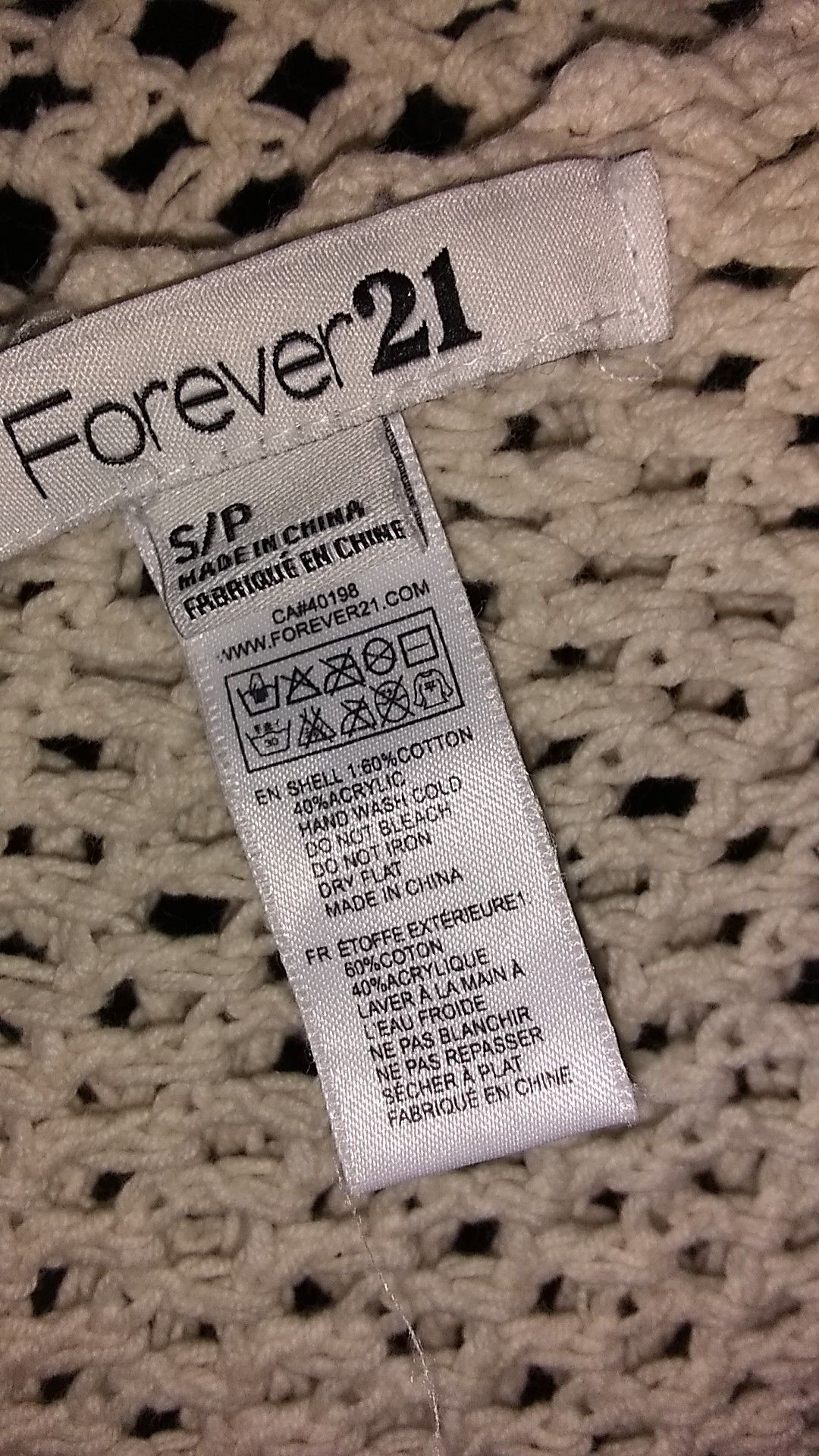 Forever 21 poncho size S/P