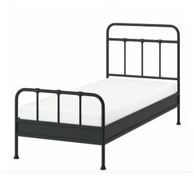 Metal bed frame black, twin size