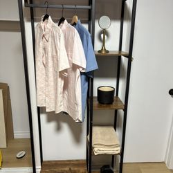 garment rack with shelves 