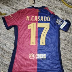 Barcelona Jersey M Casado # 17 Size M AND L PLAYER FIT 