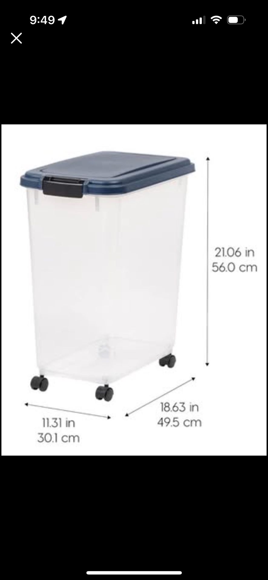 40lb Storage Bin With Wheels 