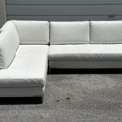 REAL LEATHER MODERN SECTIONAL w ADJUSTABLE BACKREST & CHAISE FACING LEFT - delivery is negotiable