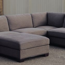 Thomasville  Gray Artesia sectional sofa  With Matching Ottoman 