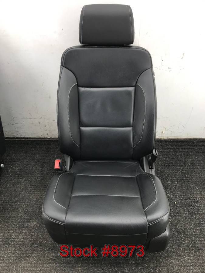 Front 40/20/40 Bucket Bench Console Seats From 2016 Chevy Silverado Black Leather Heated Front