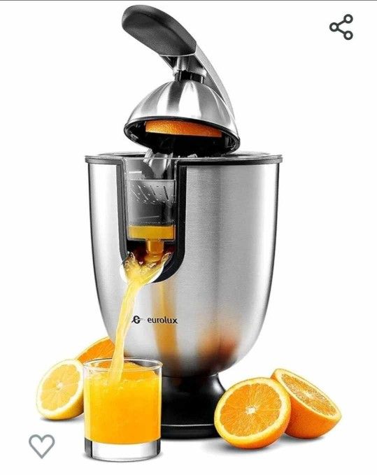 New Premium Electric Orange Juicer | Stainless Steel Citrus Squeezer With New Ultra-Powerful Motor and Soft Grip Handle for Effortless Juicing, Auto S