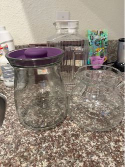 Glass Kitchen Bundle – Carafe, Vintage Pitcher & Storage Jar