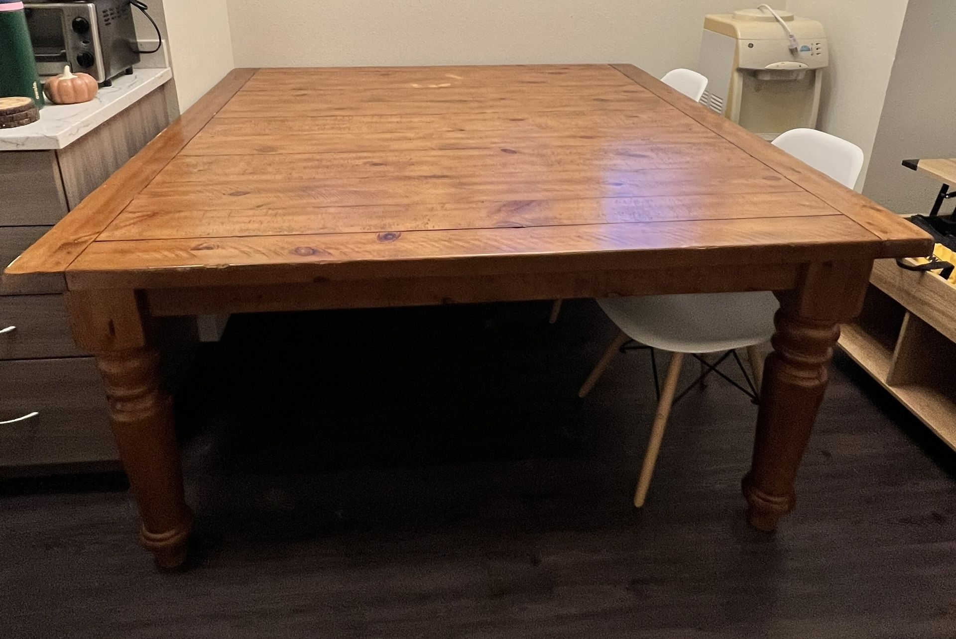 Pottery Barn “Sumner” 60” Square Rustic Pine Dining Table