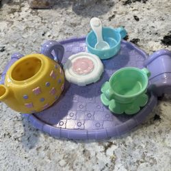 Vintage Fisher Price Tray, Teapot, and Cups 