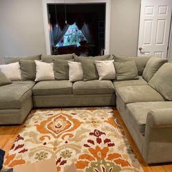 4 Piece Corner Sectional Sofa w/ Chaise-Sea Moss Microfiber