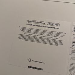 Apple MacBook Air Sealed Latest Model 256gb blueberry 