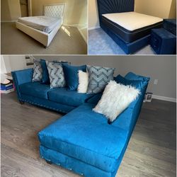 EXOTIC SECTIONAL, KING SIZE BED, FULL SIZE BED  AND MATTRESSES..$1575!! DELIVERY INCLUDED!!  